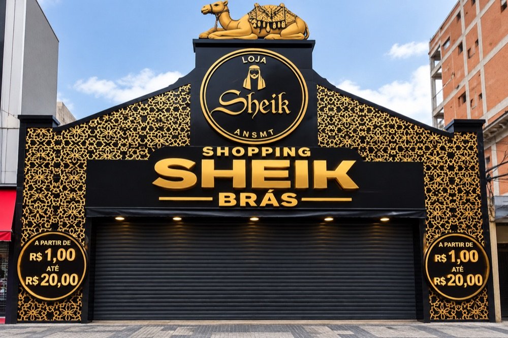 Fachada do Shopping Sheik no Brás